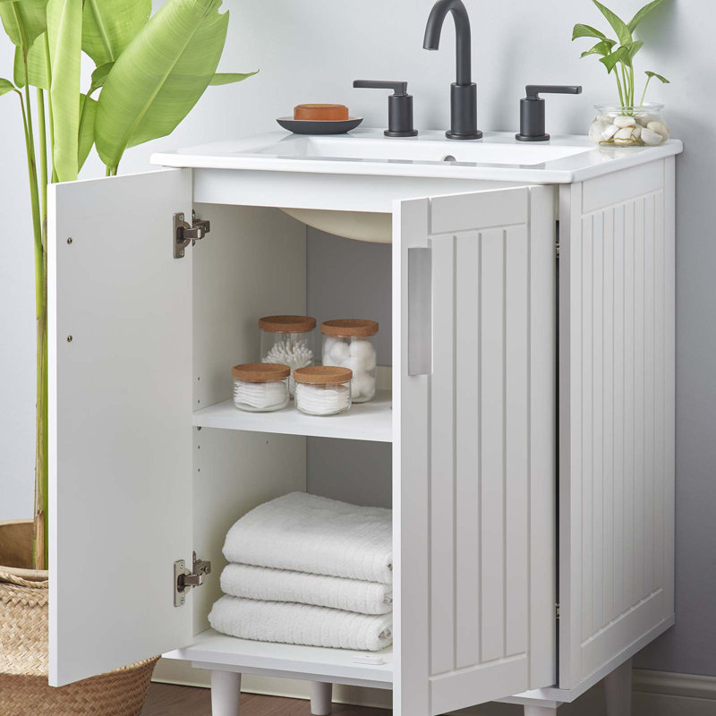 Meuble-lavabo 24 po Modway Augusta, Blanc, Blanc