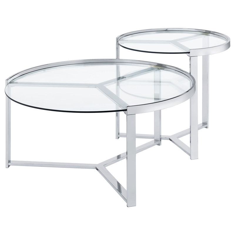 Table basse gigogne 2 pièces Wooldridge, Chrome chrome