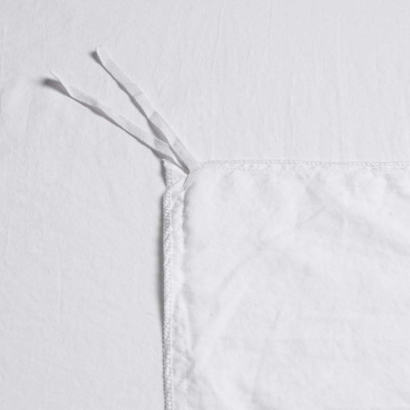 Ensemble de housse de couette en microfibre lavée et plissée très douce, Blanc