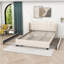 Lit plateforme tapissier grand avec 2 tiroirs et gigogne simple Hartli-2145159143