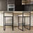 Set Of 2 Upholstered Bar Stools With Metal Frame