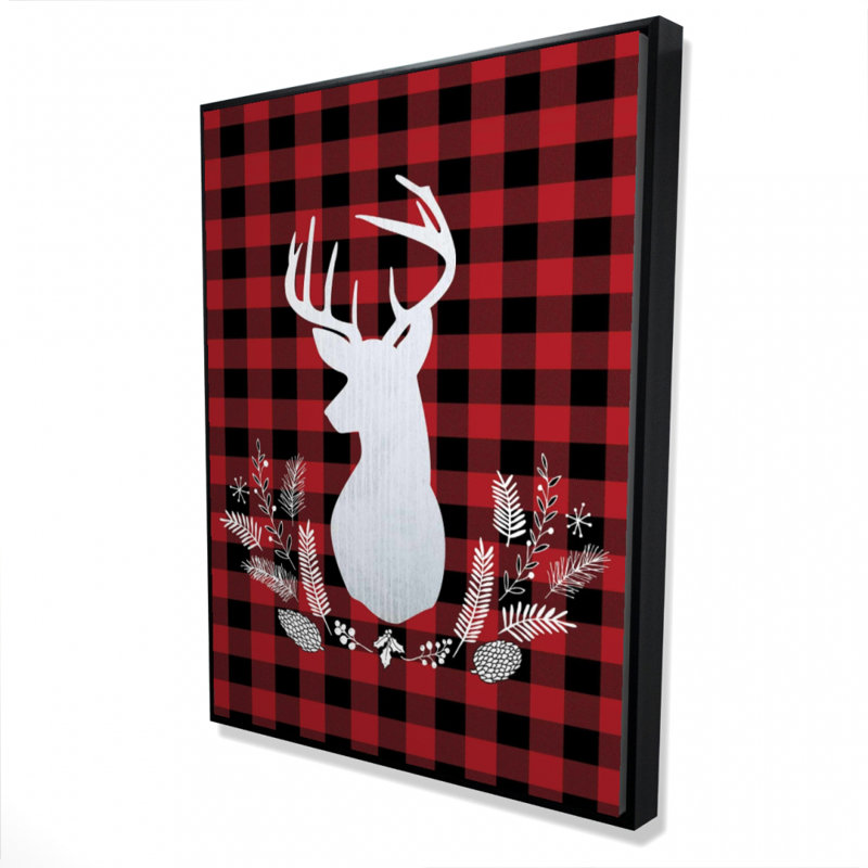 Deer Plaid Print On Canvas