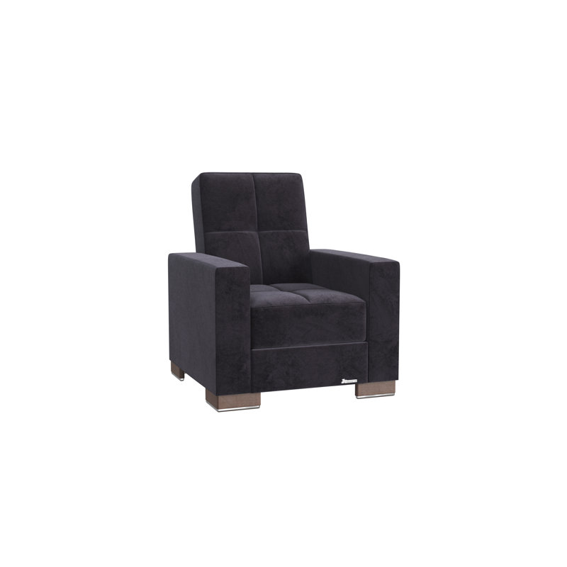 Fauteuil convertible 3-en-1 Annalice Armada, Microfibre noire