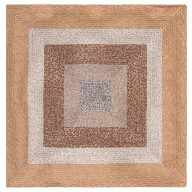 Dillion Woven Performance Machine Washable Performance Chevron Indoor/Outdoor Area Rug, Square 5'