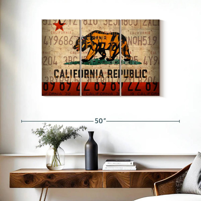 Cali State Flag License Plates, 24" H x 38" W