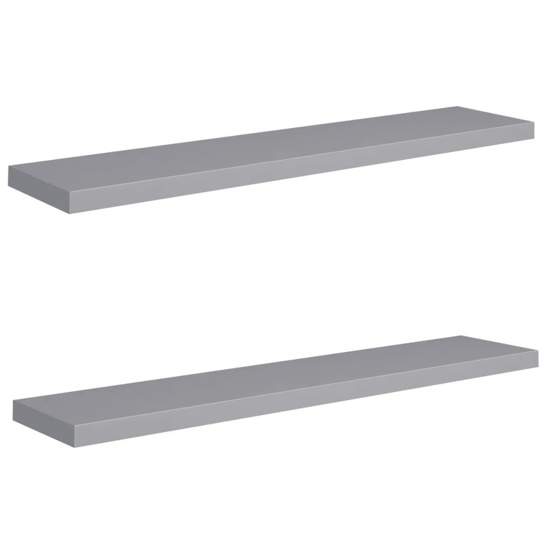 Arson 2 Piece Floating Shelf, 3.8cm H x 23.5cm W x 120cm D, Grey