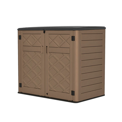 356 Gallons Resin Double-Panel Lockable Waterproof Outdoor Storage Shed