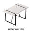 Table de salle à manger industrielle de 4 à 6 personnes de 55 po avec plateau blanc, structure en métal noir et chaises rembourrées douces et épaisses pour la famille-785173522