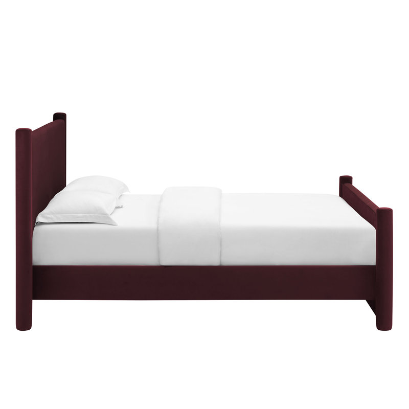 Rael Performance Velvet Platform Bed, Mulberry, King