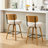 26" Swivel Upholstered Counter Stool with Oak-Finish Wood Frame-2124981209-2124981208