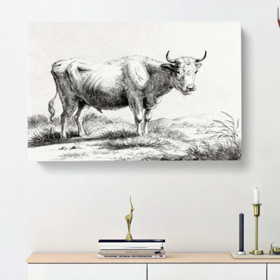 Curious Cow by Jean Bernard - Wrapped Canvas Print