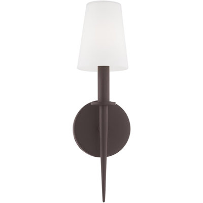 Hand-Blown Opal White Glass Wall Sconce - 4.25" ADA Compliant