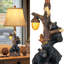 Ensemble de 2 lampes de chevet ours pour chambre à coucher avec veilleuse et USB A + C, lampes de table de style chalet pour le salon, lampes de table de chevet de style campagnard rustique pour chalet de l'Ouest
