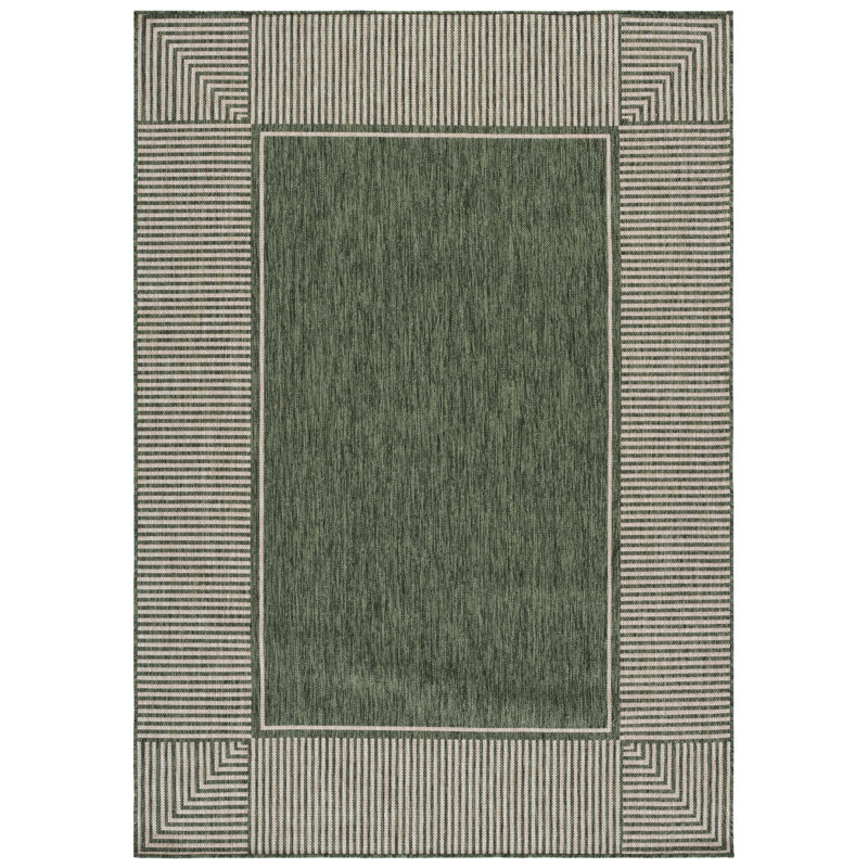 Beach House Power Loom Polypropylene Plastic; Polyester Striped Indoor / Outdoor Rug, 5'-3" x 7'-6" Rectangle
