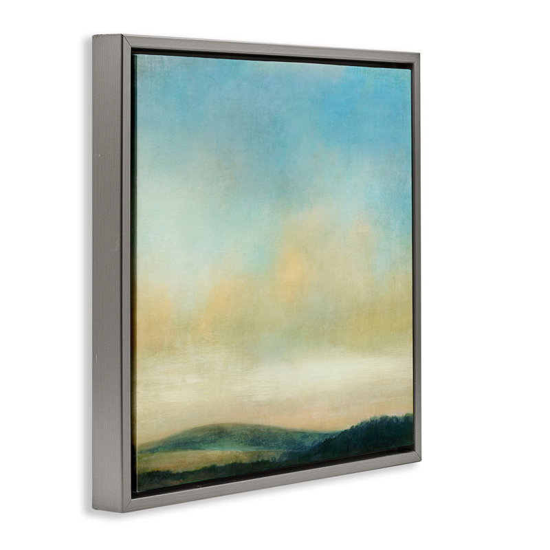«Cloudy Countryside Fields», art mural encadré par Suzanne Nicoll, H 25 po x l 25 po, Cadre flottant gris lustré