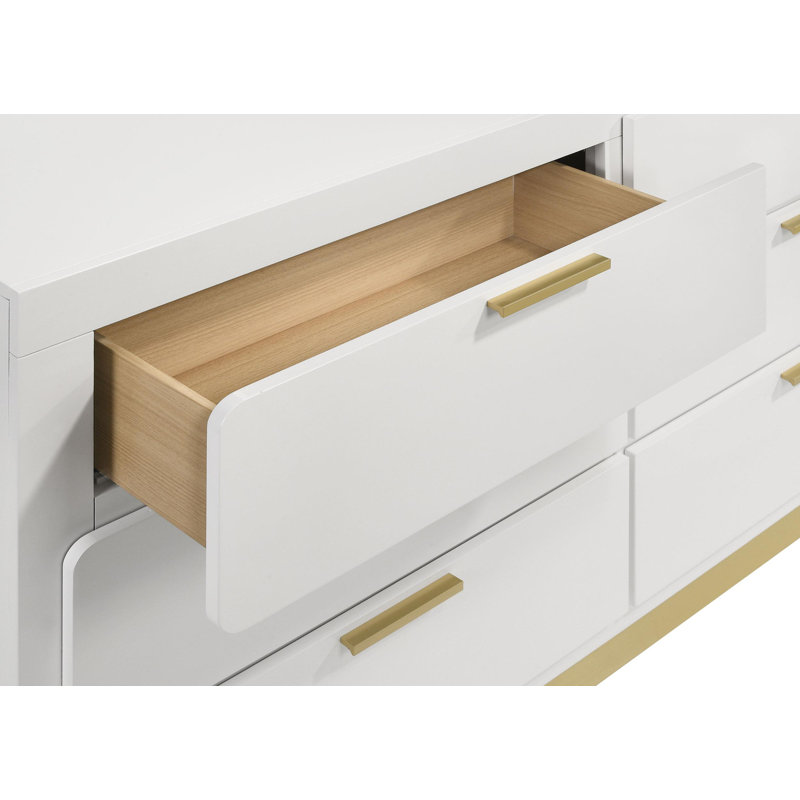 Miroir pour commode Laubach, Blanc
