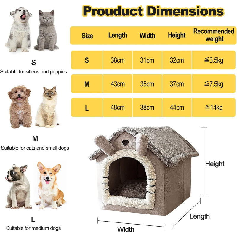 Lit pour chien et chat avec coussin chaud Luxury, Grande taille: L 18,11 po x l 19,29 po