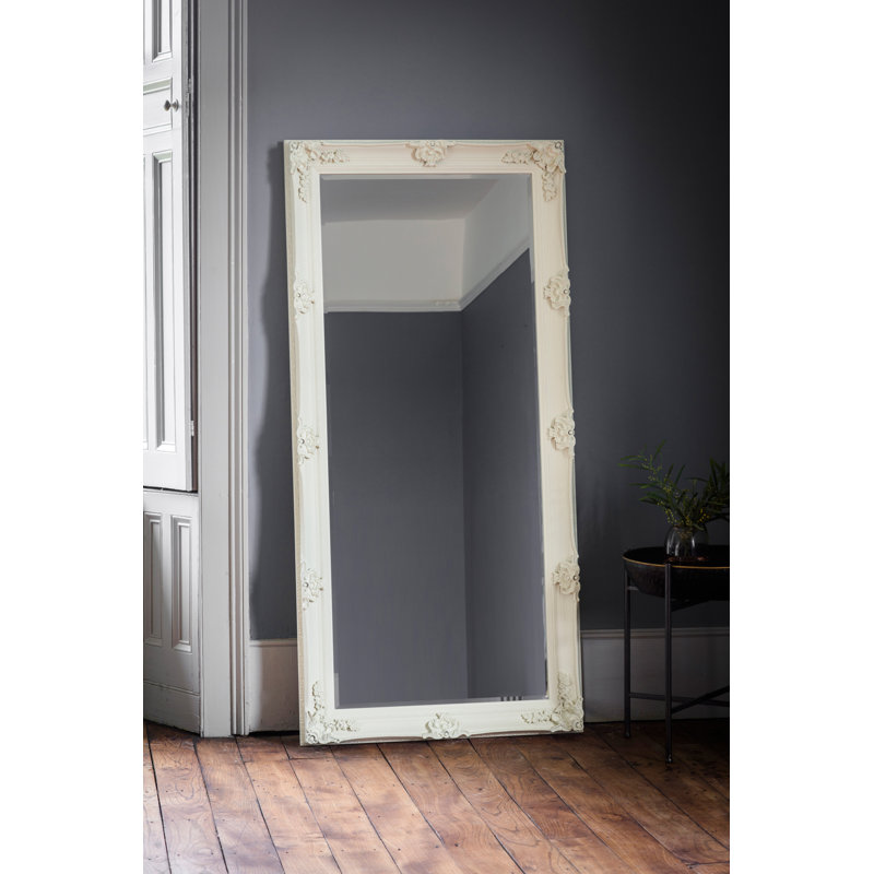 Lindsay Wood Flat Floor Mirror, Cream