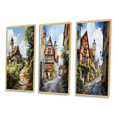 "Allemagne campagne" 3 pièces sur toile