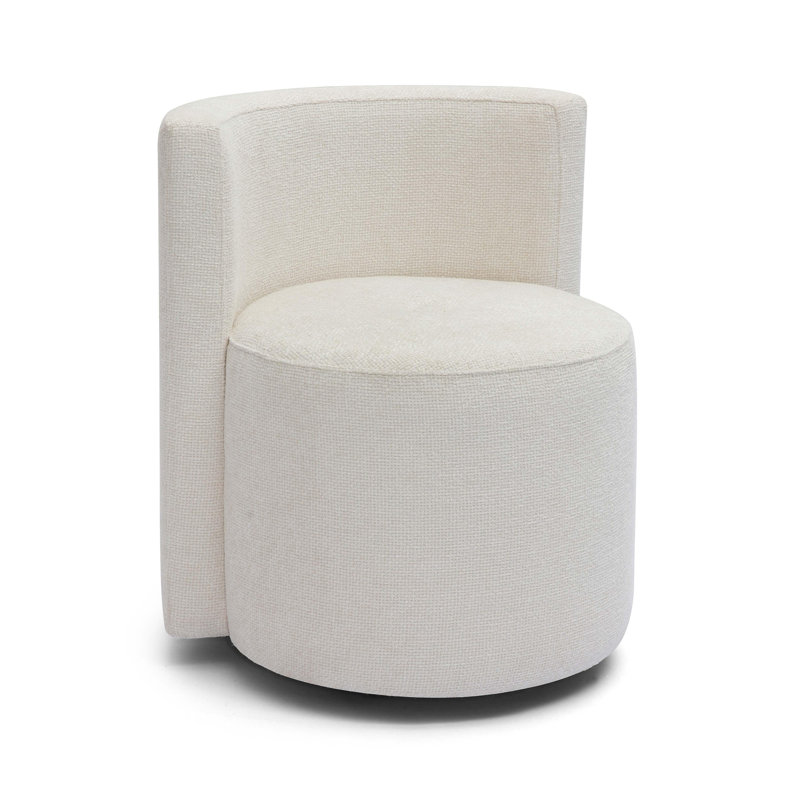 Fauteuil de bureau Daggett, Chenille, Crème, crème