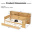 Lit simple en bois avec rangement et bureau - Agencement de lit de jour fonctionnel pour chambre à coucher