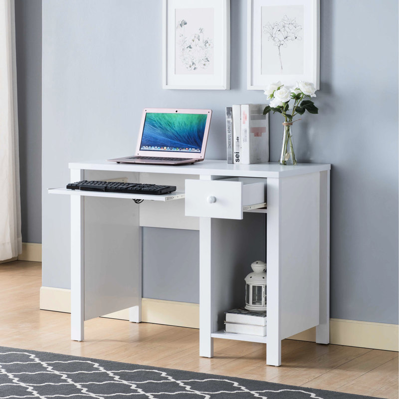 Bureau d'ordinateur portable 39 po, blanc