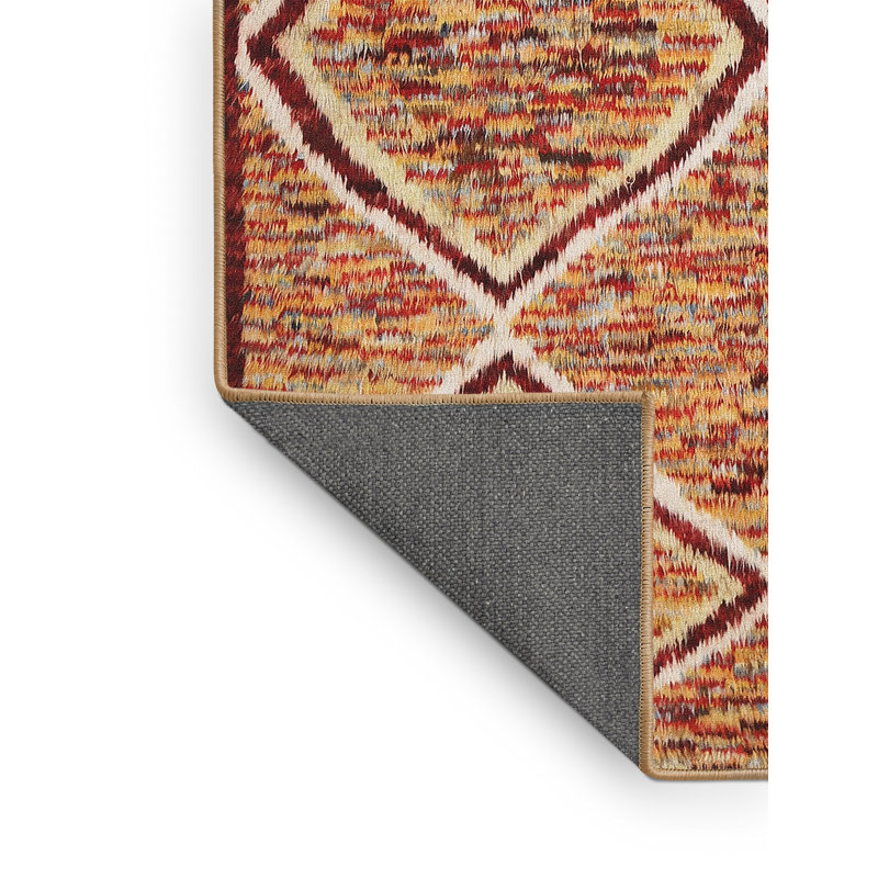 Tapis de zone rouge/brun contemporain, Rectangle 5 pi x 7 pi