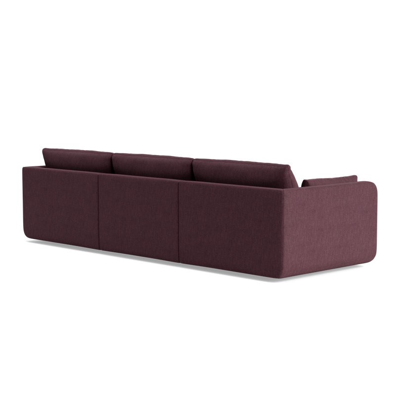 Eva Sofa With Chaise (116"), Performance Weave - Aubergine