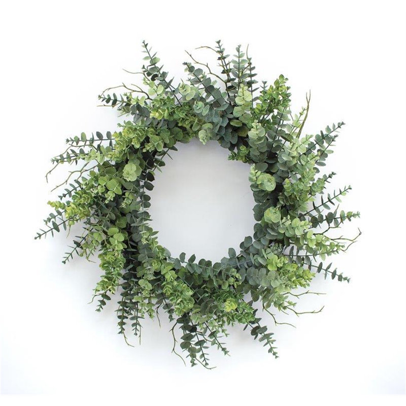 Faux Eucalyptus Plastic 29'' Wreath