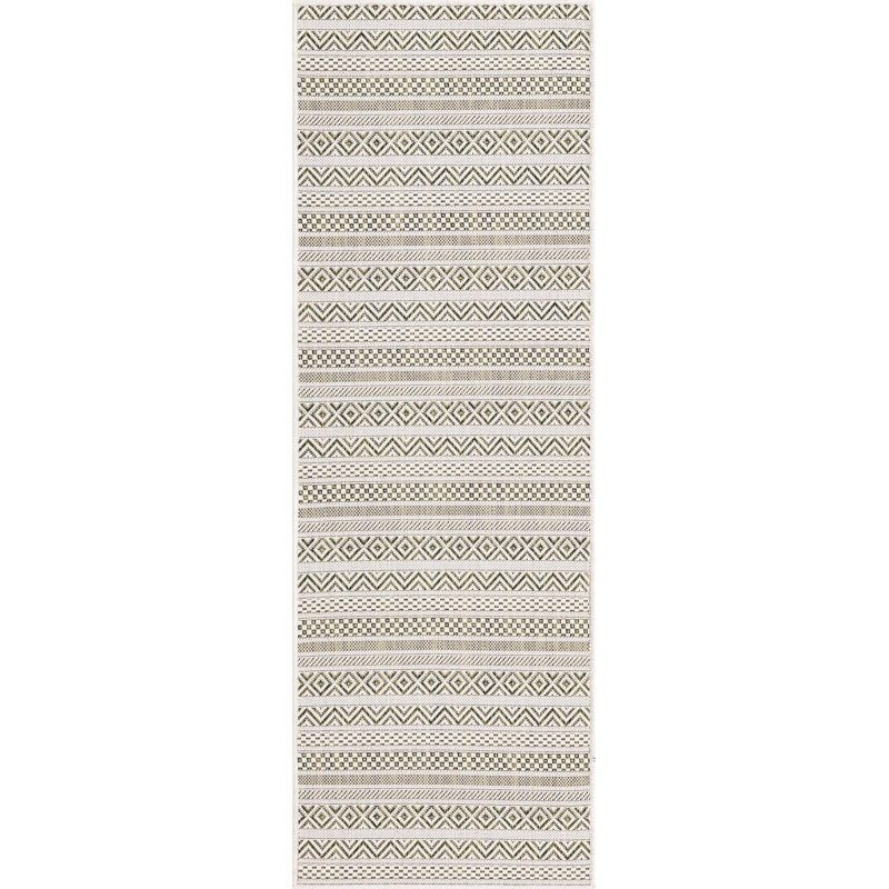 Striped Indoor / Outdoor Rug, Runner 2'7" x 12'