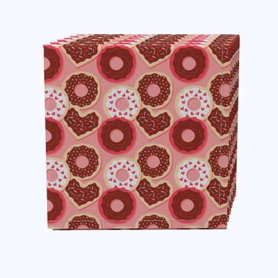 Fabric Textile Products, Inc. Napkin Set Of 4, 100% Cotton, 20X20", Sweet Sweet Donuts