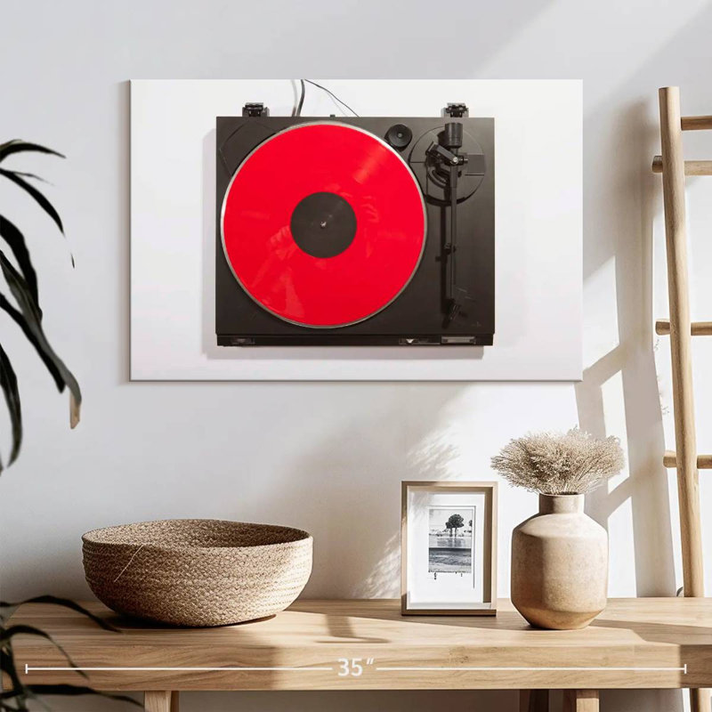 Tourne-disque rouge vif Abarca, H 16 po x l 24 po