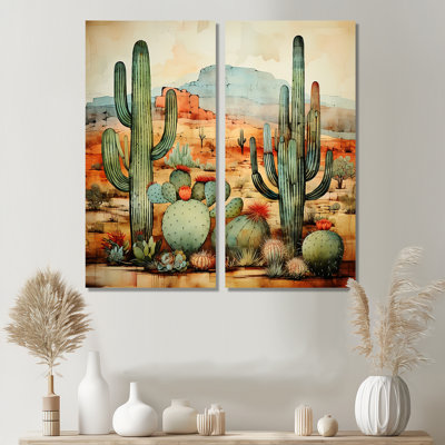 «Desert mexicain Serenity 2», art mural vert