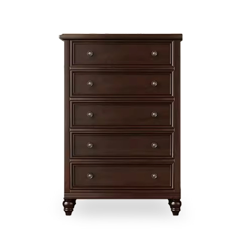 Armoire d'appoint en bois massif de couleur noyer noir