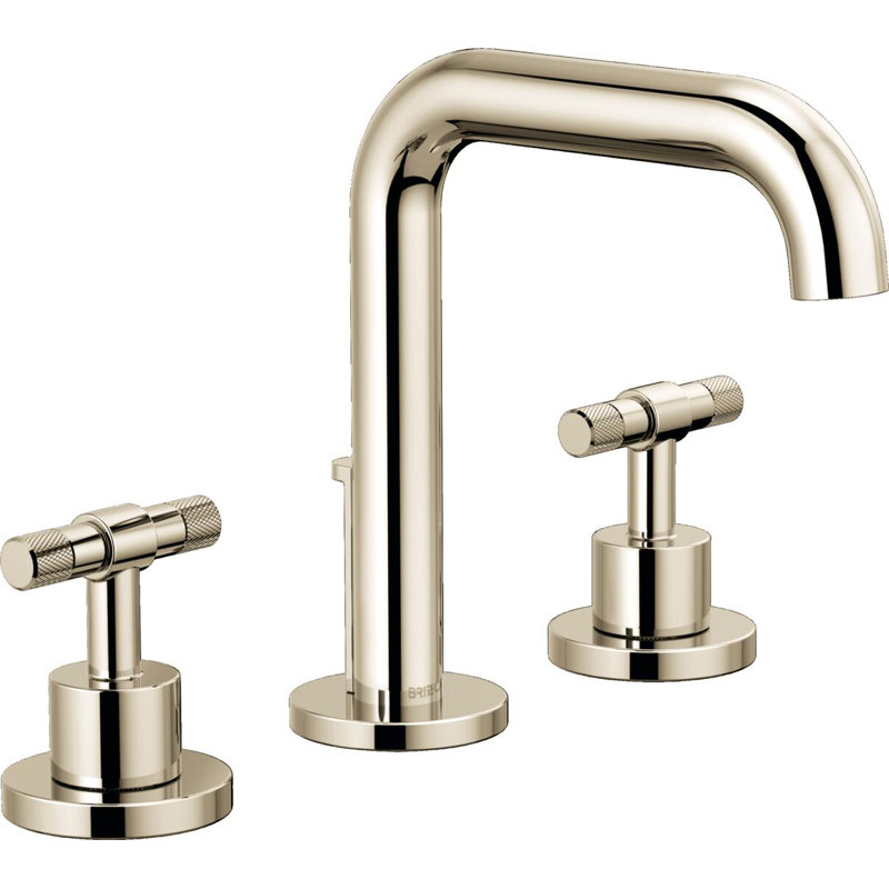 Litze® Widespread Lavatory Faucet With High Spout, Polished Nickel, T-Lever Handle, 1.5 GPM