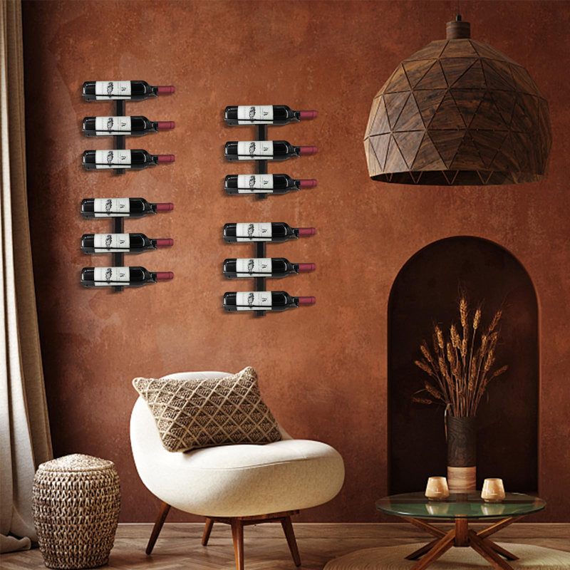 12 Bottle Wine Bottle Rack Black
