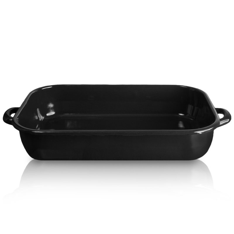 Karl Krüger Enamel Square Pan Black, 6" H x 16" W x 26" L