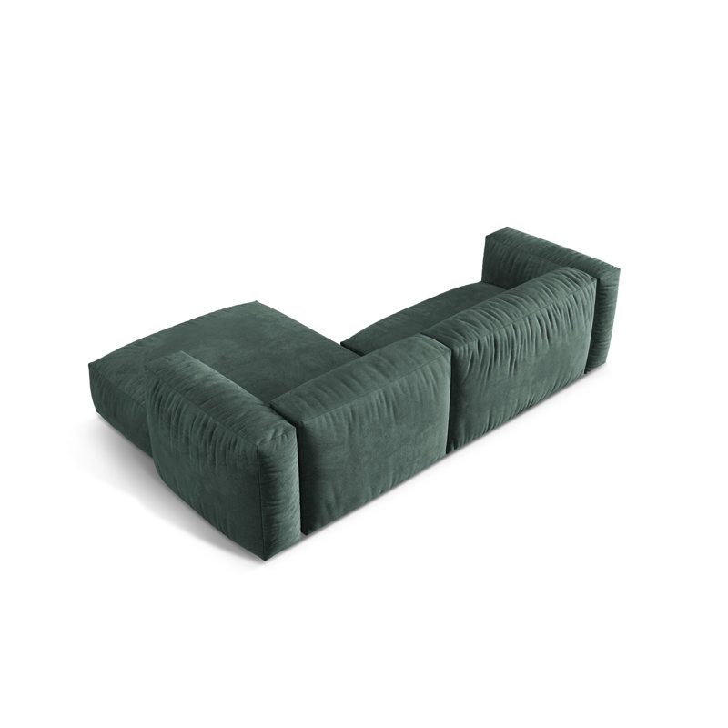 Bedar 2 Seater Velvet Corner Sofa , Petrol