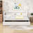Twin Wooden Bed with Trundle,USB and LED-106847433