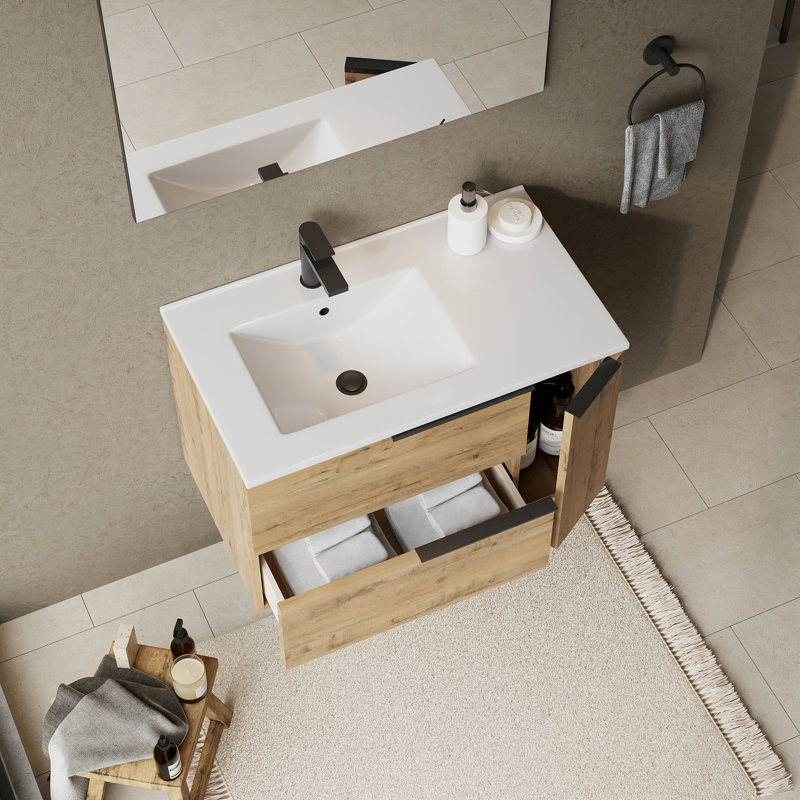 Sahanna Ostippo Wall Hung Vanity Unit With Lira Offset Basin - 800mm