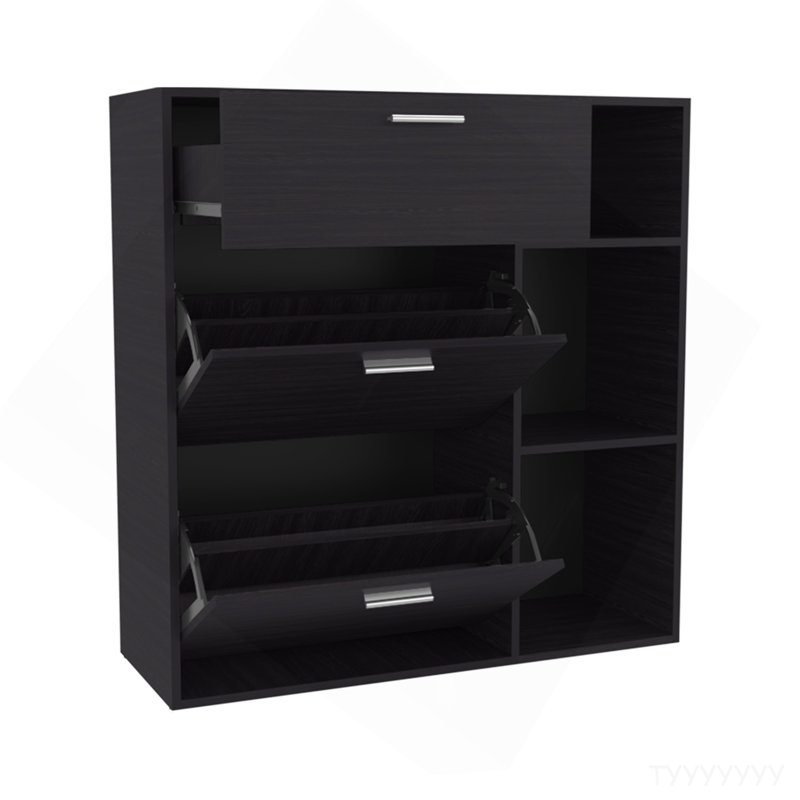 Whitaker Shoe Rack, Bedroom, Black, Black