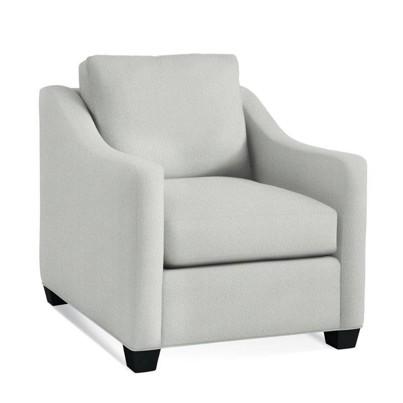 Fauteuil de 33 po de large Oliver, Finition noire, Rayures bleues / beiges 0209-61