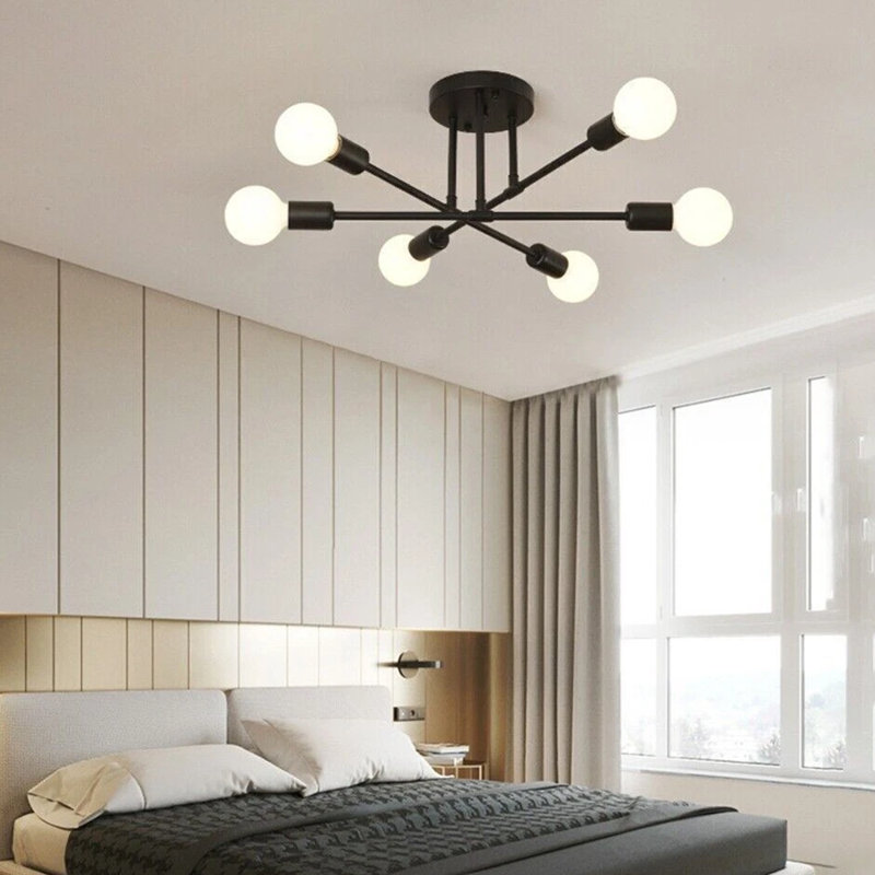 Semi Flush Mount, Black, included