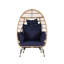 Fauteuil de jardin tissé à la main avec oreiller et coussin imperméables-974210464