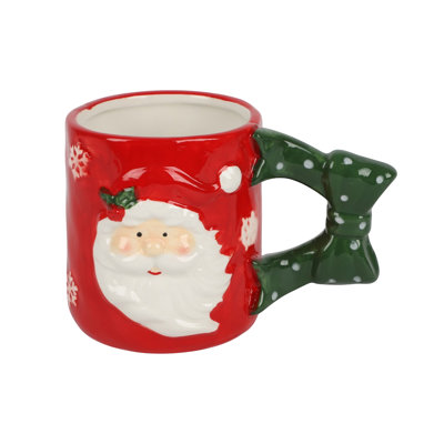 Tasse de père Noël en céramique - tasse de café des Fêtes avec poignée en arc