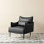 Fauteuil de style moderne du milieu du siÃ¨cle en simili cuir, avec pieds et poches latÃ©rales-1714309215