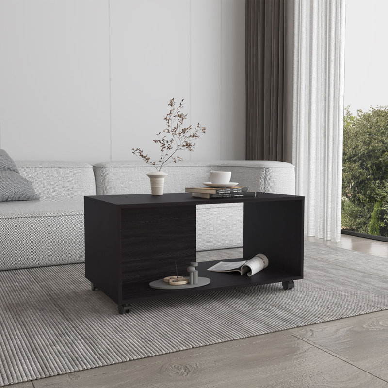 Table basse, 4 roulettes, 1 tablette