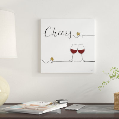 Underlined Wine V by Veronique Charron - Unframed Textual Art on Canvas