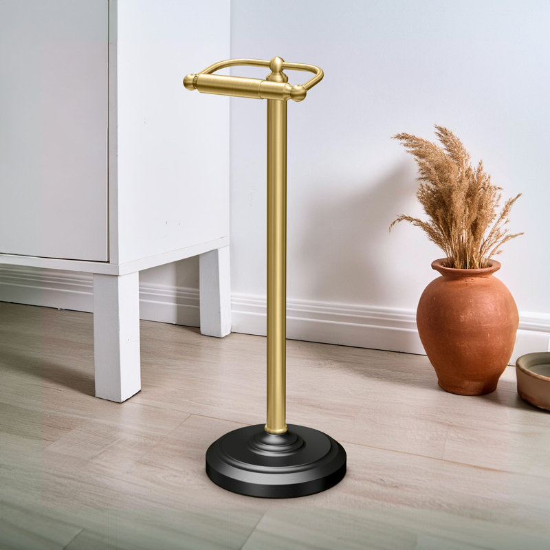 Bath Accessories | Gatco Freestanding Toilet Paper Holder with Weighted Base | 22"H Floor Standing Toilet Tissue Holder