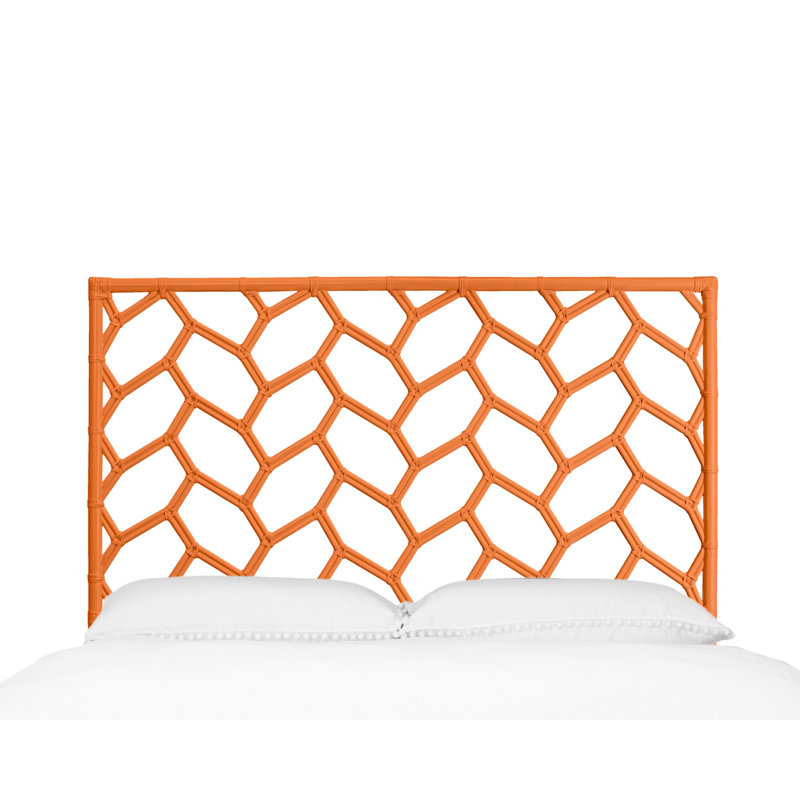 Silas King Platform Bed, Light Blue, Queen, Citrus Orange